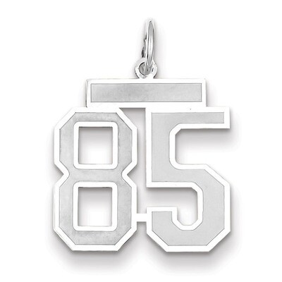 Number 85 Charm Medium Satin 14k white Gold WSM85, MPN: WSM85, 883957079479