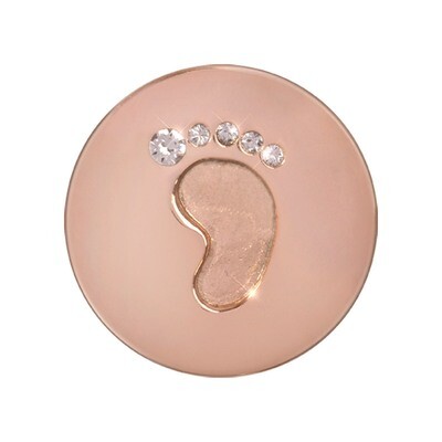 Nikki Lissoni Sparkling Footprint Rose Gold-Plated 23mm Coin C1299RGS, MPN: C1299RGS, 8718627467923