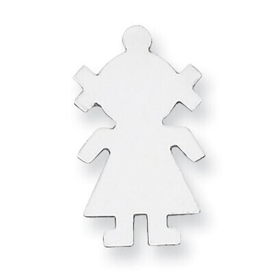 Girl with Eyelet Stamping Sterling Silver Rhodium-plated SS1385, MPN: SS1385,