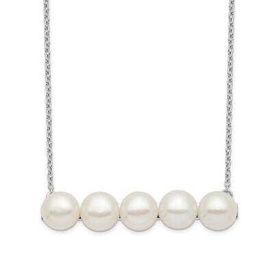 7-8mm White Button Fwc Pearl Necklace Sterling Silver Rhodium-plated QH5533-18, MPN: QH5533-18, 883…