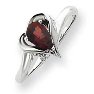 6x4mm Pear Garnet Diamond Ring 14k White Gold Y4560GA_AA, MPN: Y4560GA_AA, 883957452630