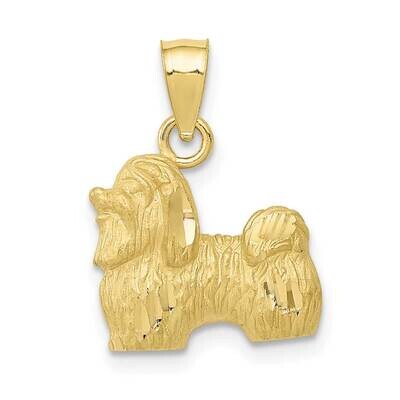 Diamond-Cut Shih Tzu Pendant 10k Gold 10K3432, MPN: 10K3432,