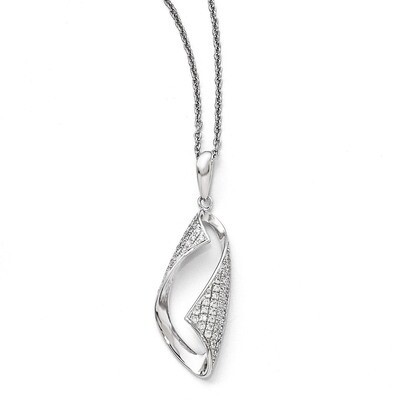 Fancy Necklace Sterling Silver &amp; Cubic Zirconia Polished QMP215-18, MPN: QMP215-18, 883957562582
