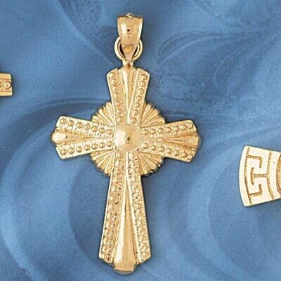 Dazzlers Jewelry Cross Pendant Necklace Charm Bracelet in Yellow, White or Rose Gold 8059, MPN: DZ-…
