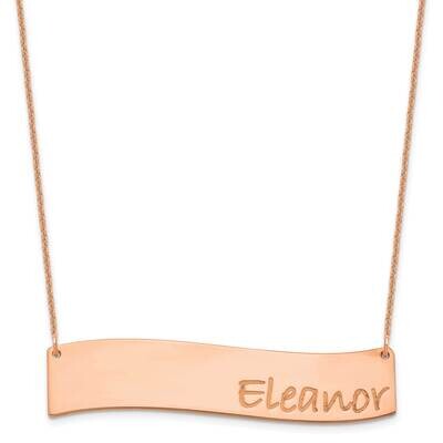 Polished Curved Bar Necklace 14k Rose Gold Large XNA1072R, MPN: XNA1072R,