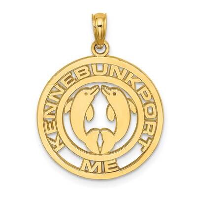 Kennebunkport with Dolphins In Disc Charm 14k Gold K7551, MPN: K7551, 637218115556