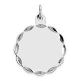 Engraveable Polished Front/Satin Back Disc Charm Sterling Silver Rhodium-plated QM411, MPN: QM411, …