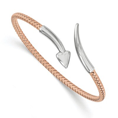 Leslie&#39;s Rose Rhodium-plated Flexible Bangle Sterling Silver HB-QLF676, MPN: QLF676, 191101221590
