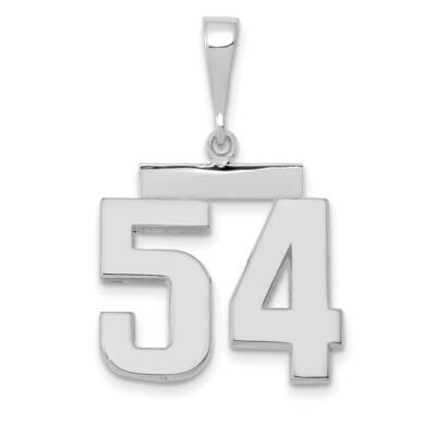 Number 54 Charm 14k White Gold Polished Medium WMP54, MPN: WMP54, 196904075746