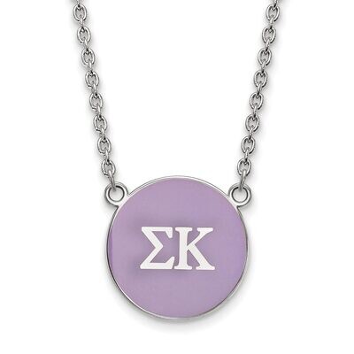 Sigma Kappa Small Enameled Pendant with 18 Inch Chain Sterling Silver SS030SKP-18, MPN: SS030SKP-18…