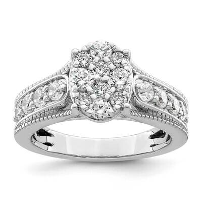 Si1/Si2, G H I, Cluster Ring 14k Gold Lab Grown Diamond RM8832E-100-WLG, MPN: RM8832E-100-WLG, 8839…