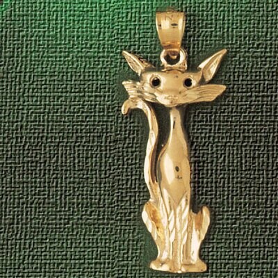 Dazzlers Jewelry Cat Pendant Necklace Charm Bracelet in Yellow, White or Rose Gold 1915, MPN: DZ-19…