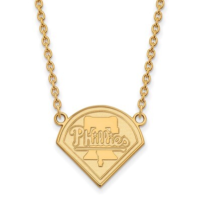 MLB Philadelphia Phillies Large Pendant with Necklace 10k Yellow Gold 1Y007PHI-18, MPN: 1Y007PHI-18…