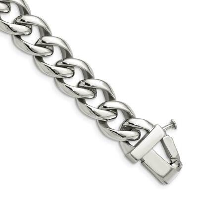 ID Plate 8.5 Inch Bracelet Stainless Steel Polished SRB1038-8.5 by Chisel, MPN: SRB1038-8.5, 883957…