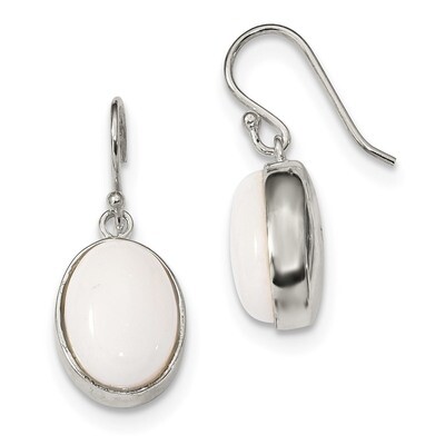 White Mountain Jade Shepherd Hook Earrings Sterling Silver QE14006, MPN: QE14006, 883957974583