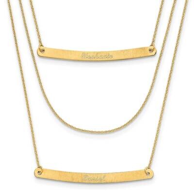 3 Chain with 2 Bars Necklace 14k Gold Brushed XNA652Y, MPN: XNA652Y,