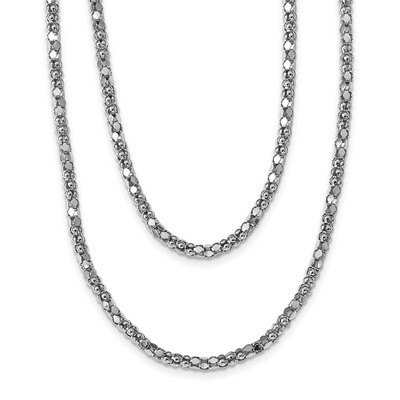 Leslie&#39;s w 2 in ext Fancy 2 Strand Necklace Sterling Silver Rhodium-plated HB-QLF1026-18, MPN: QLF1…