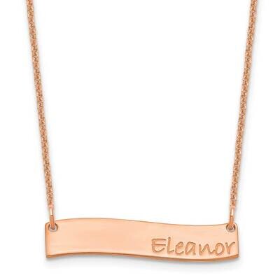 Polished Curved Bar Necklace 14k Rose Gold Small XNA1074R, MPN: XNA1074R,