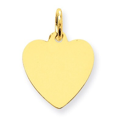 Plain .018 Gauge Engravable Heart Disc Charm 14k Gold XM195/18, MPN: XM195/18, 883957535067