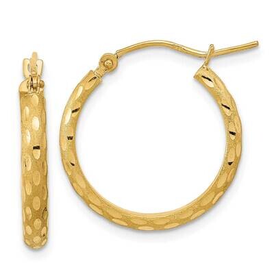 Satin Diamond-Cut Hoop Earrings 14k Gold Polished TC1034, MPN: TC1034, 883957982953