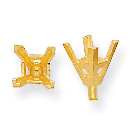Princess V-End with Peg Head 3.5mm Setting 14k Gold YG178-4, MPN: YG178-4,
