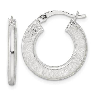 Brushed Flat Circle Hoop Earrings Sterling Silver QE15930, MPN: QE15930, 196904151488