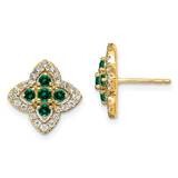 Created Emerald Earrings 14k Gold Lab Grown Diamond EM7511-CEM-035-YLG, MPN: EM7511-CEM-035-YLG, 88…