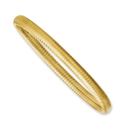 Yellow IP-plated Textured Hollow Slip-on Bangle - Stainless Steel SRB1135 by Chisel, MPN: SRB1135,