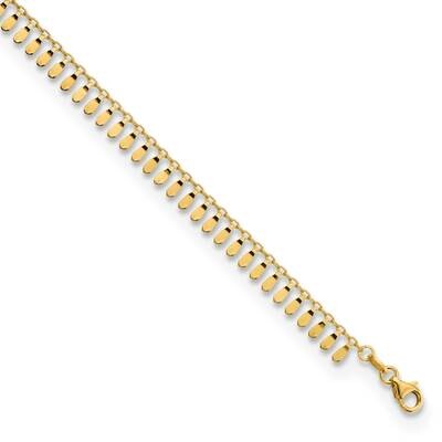 Fancy 9 Inch Plus 1 Inch Extender Anklet 14k Gold Polished ANK333-9, MPN: ANK333-9, 883957810447