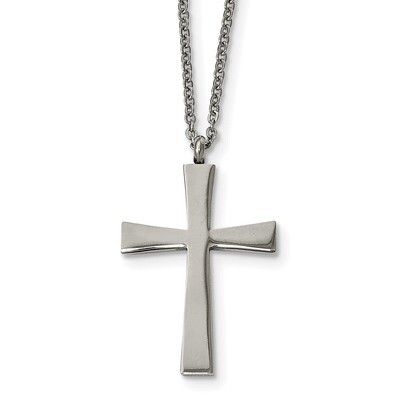 Cross Necklace Stainless Steel Brushed and Polished SRN1856-18 by Chisel, MPN: SRN1856-18, 88677475…