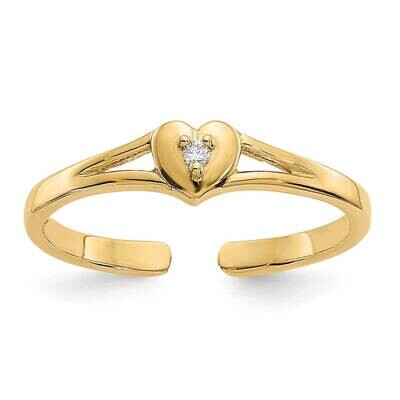 .01Ct Diamond Heart Toe Ring 14k Gold RM5652-001-YA, MPN: RM5652-001-YA, 752908239210
