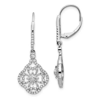 Fancy Leverback Earrings 14k White Gold Diamond EM3946-055-WA, MPN: EM3946-055-WA, 883957258836