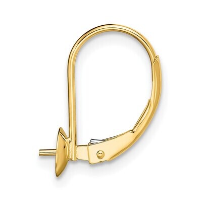 5.0mm Leverback Pearl Earring Mounting 14k Yellow Gold YG429, MPN: YG429,
