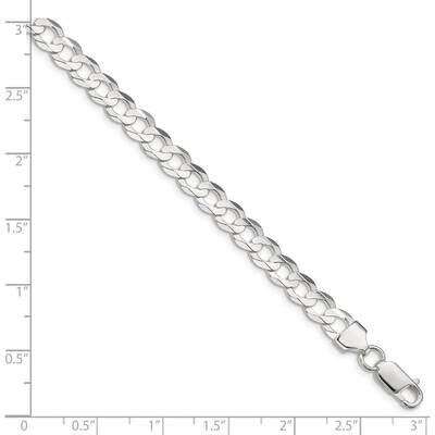 22 Inch 6.75mm Concave Beveled Curb Chain Sterling Silver QCBC180-22, MPN: QCBC180-22, 883957961026