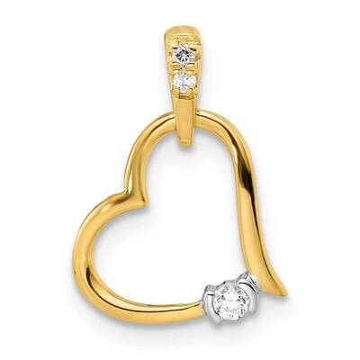 Heart Diamond Pendant 14k Two-Tone Gold Polished PM8548-005-YA, MPN: PM8548-005-YA,