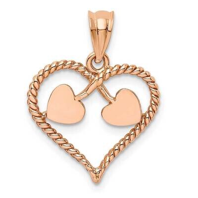Twisted Heart Pendant 14K Rose Gold Polished D4564, MPN: D4564, 883957767918