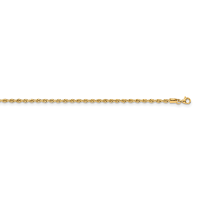 24 Inch 2.55mm Silky Rope Chain 14k Yellow Gold SKR021-24, MPN: SKR021-24, 191101858048