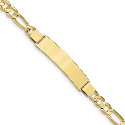 8 Inch Figaro Link ID Bracelet 10k Gold 10LID81-8, MPN: 10LID81-8, 191101598258