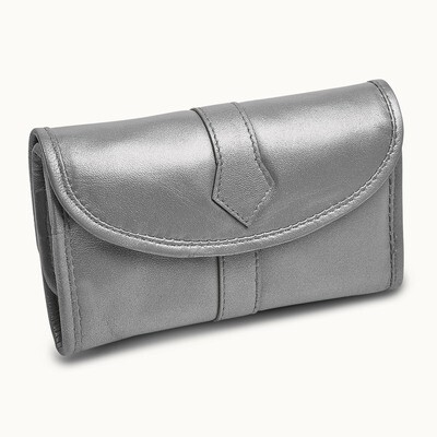 Silver Leather Trifold Jewelry Clutch GM17741, MPN: GM17741, 892925003453
