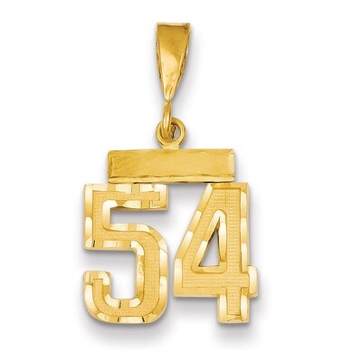 Number 54 Charm 14k Gold Small Diamond-cut SN54, MPN: SN54, 883957104492