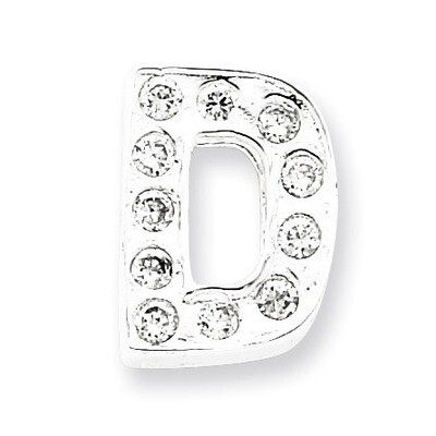 CZ Initial D Charm Sterling Silver QC6527D