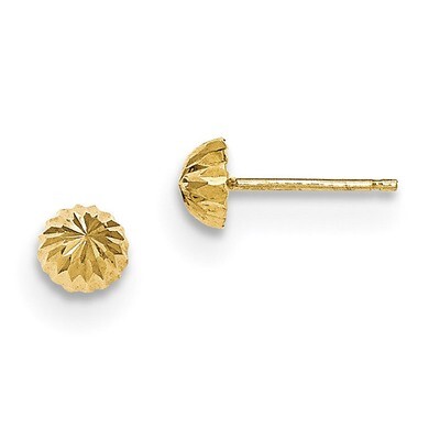 Diamond -cut 5mm Domed Post Earrings 14k Gold YE1697, MPN: YE1697, 716838263073