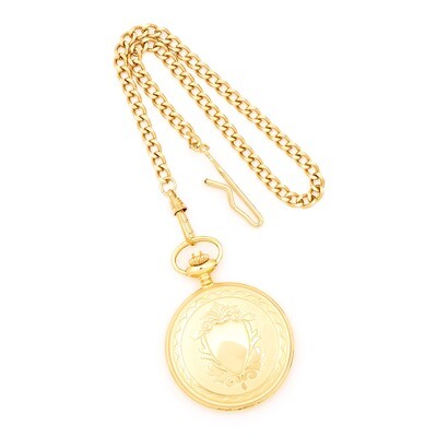Charles Hubert Gold Finish Off-White Dial with Date Pocket Watch XWA1033, MPN: XWA1033, 811233011233