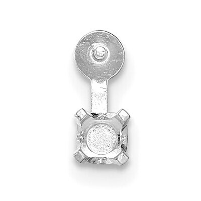 6.0mm Pearl Post with .03ct. Diamond Accent Earring Mounting 14k White Gold WG2663, MPN: WG2663,