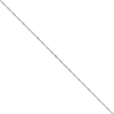 2.0mm Singapore Chain 7 Inch 14k White Gold PEN169-7, MPN: PEN169-7, 886774433165