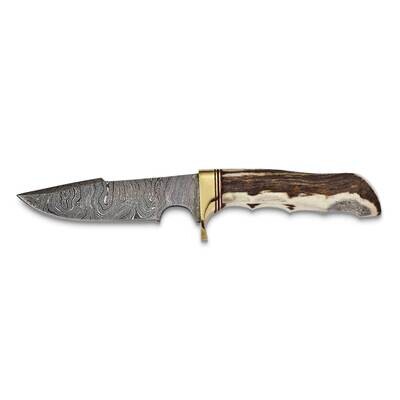 Damascus Steel 256 Layer Fixed Blade Staghorn Handle Knife KN5070, MPN: KN5070, 191101910678