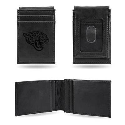 NFL Jacksonville Jaguars Black Faux Leather Front Pocket Wallet GC7526, MPN: GC7526, 767345895837