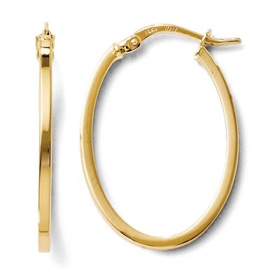 Leslie&#39;s Polished Oval Hoop Earrings - 14k Gold HB-LE553, MPN: LE553, 883957022444
