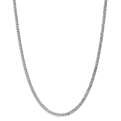 Leslie&#39;s 3.9mm Flat Beveled Curb Chain 20 Inch 14K White Gold HB-1312-20, MPN: 1312-20, 191101847127