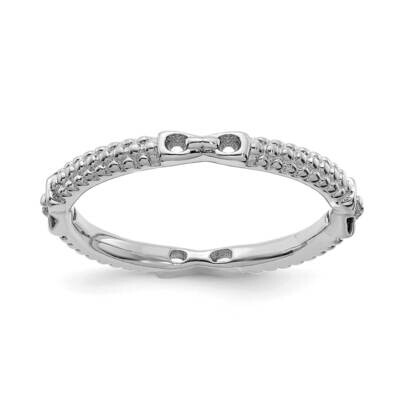 Polished Ring Sterling Silver Rhodium-plated QSK2037, MPN: QSK2037, 191101209352